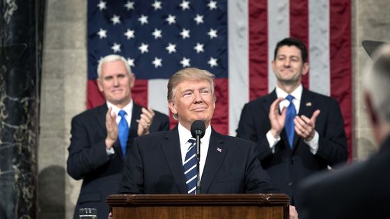 Präsident Trump bei einer Rede Anfang des Jahres. Foto: Shealah Craighead/The White House