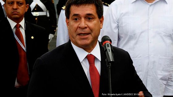 Präsident Horacio Cartes will eine Verfassungsänderung für seine Wiederwahl durchsetzen. Foto: Micaela Ayala V./ANDES, CC BY-SA 2.0