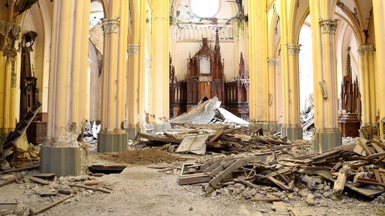 Die zerstörte Kirche in Chile, in diesem Fall: "Corazon de Maria", zerstört durch das Erdbeben 2010 (Symbolfoto: Hoch/Adveniat)