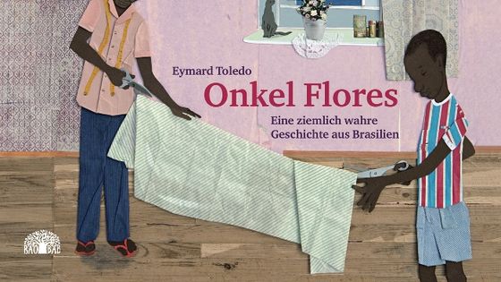 Mix aus einzelnen ausgeschnittenen Elementen. So kunstvoll ist das Bilderbuch "Onkel Flores" von Eymard Toledo illustriert. Foto: © Baobab Books.
