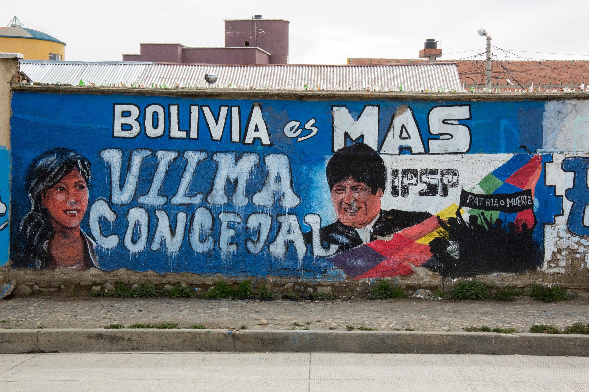 Bolivien, El Alto, Grafitto, Evo Morales, Adveniat, Achim Pohl
