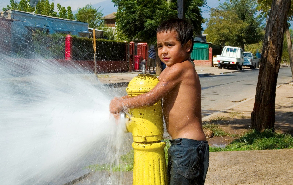 Wasser, Hydrant, Kind