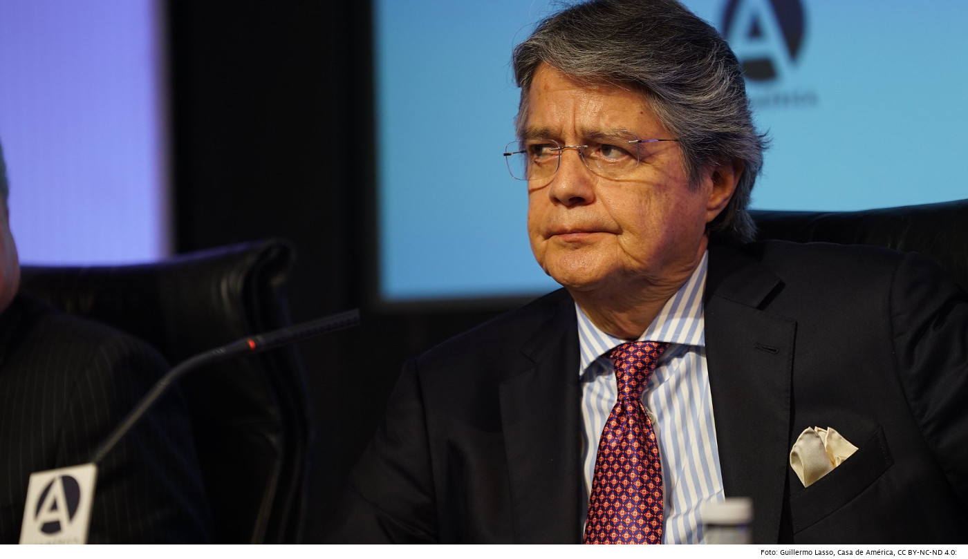 Guillermo Lasso, der jetzige Präsident Ecuadors, bei einer Veranstaltung von "Casa de América" im Jahr 2019 in Madrid, Spanien. Foto: Guillermo Lasso, Casa de América, CC BY-NC-ND 4.0