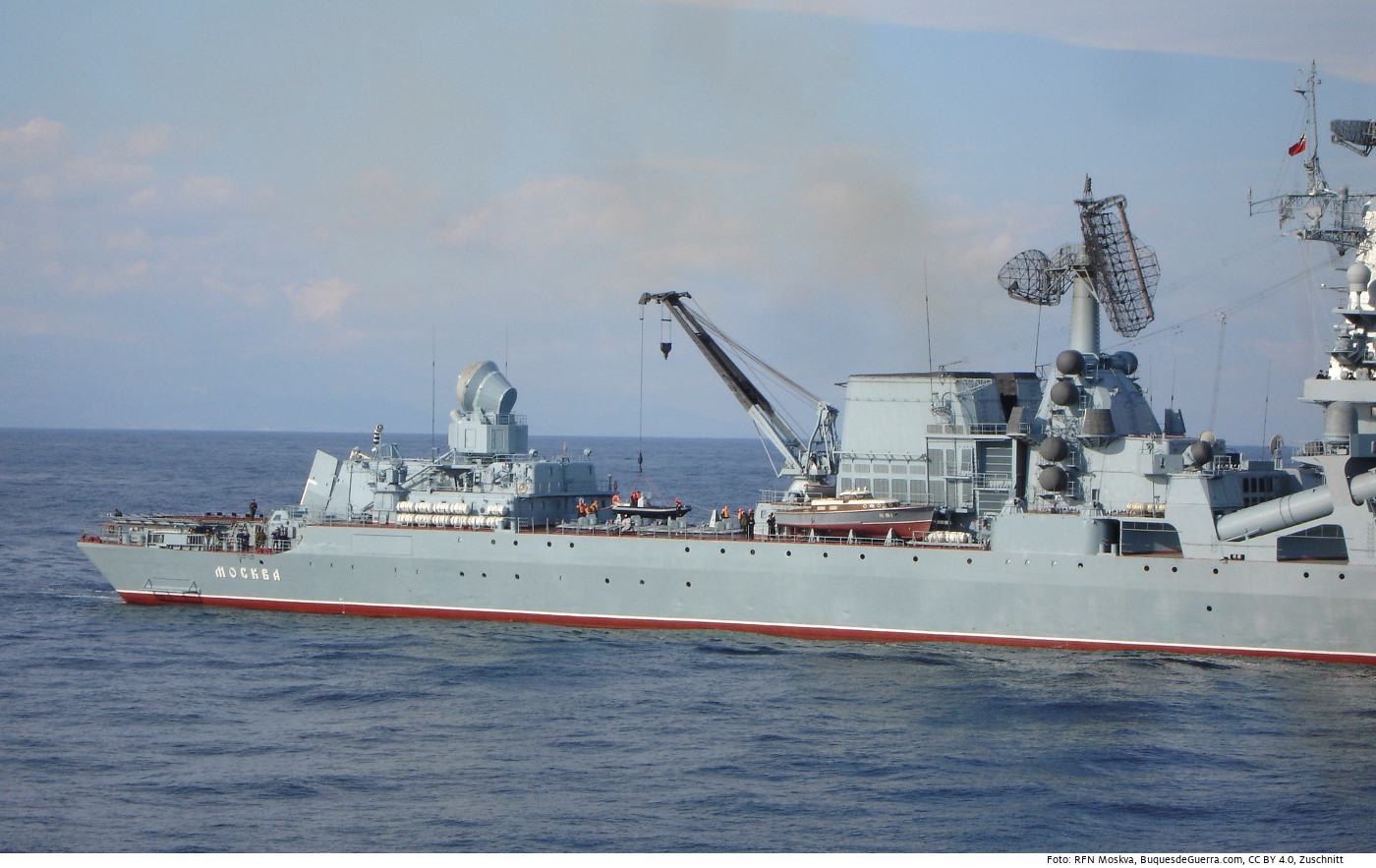 Russisches Kriegsschiff. Foto (Symbolbild): RFN Moskva, BuquesdeGuerra.com, CC BY 4.0​​​​​​​, Zuschnitt